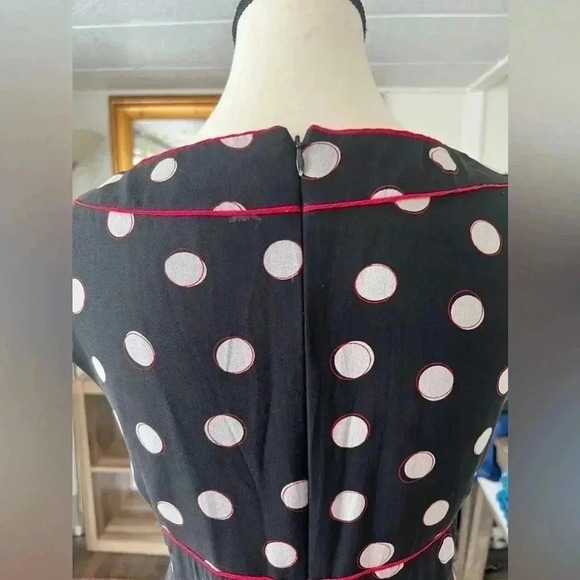 Adrianna Papell  women’s Silk Tie Front Dot Dress  Sz 8 - Picture 7 of 13